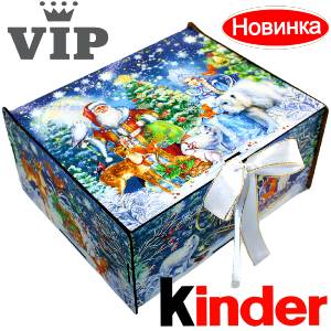 Сладкий подарок на Новый Год в картонной упаковке весом 1200 грамм по цене 2223 руб в Махачкале